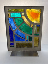 Charger l'image dans la galerie, Vitrail à la dalle de verre - SYNTHÈSE BLEUE