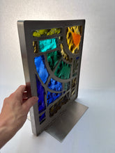 Charger l'image dans la galerie, Vitrail à la dalle de verre - SYNTHÈSE BLEUE