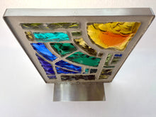 Charger l'image dans la galerie, Vitrail à la dalle de verre - SYNTHÈSE BLEUE