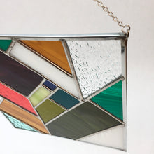 Charger l'image dans la galerie, Vitrail chevron carré POURPRE