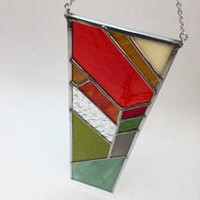 Load image into Gallery viewer, RED rectangular herringbone stained glass