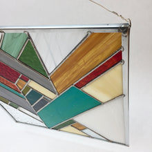 Load image into Gallery viewer, TURQUOISE large herringbone stained glass