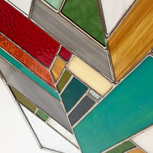 Load image into Gallery viewer, TURQUOISE large herringbone stained glass