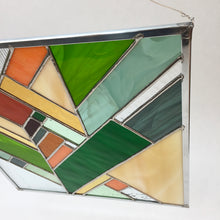 Load image into Gallery viewer, FOREST GREEN large herringbone stained glass
