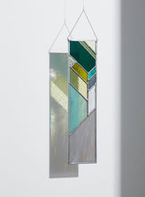 Load image into Gallery viewer, FOREST GREEN rectangular herringbone stained glass