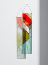 Load image into Gallery viewer, RED rectangular herringbone stained glass