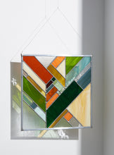 Load image into Gallery viewer, FOREST GREEN large herringbone stained glass
