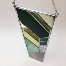 Load image into Gallery viewer, FOREST GREEN rectangular herringbone stained glass
