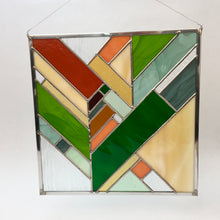 Load image into Gallery viewer, FOREST GREEN large herringbone stained glass
